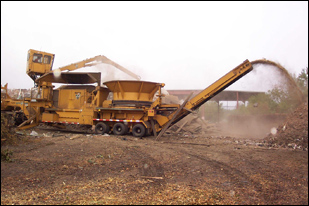 Chipping and grinding the yard debris