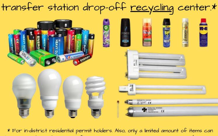 Additional items accepted at our Recycling Drop-off Center